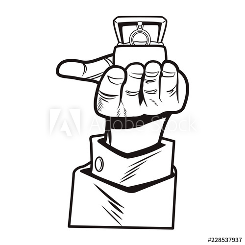 500x500 Groom Hand With Ring Box Pop Art