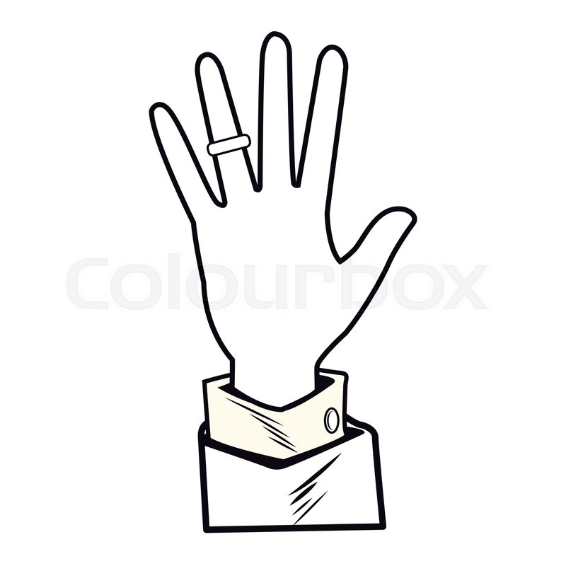 800x800 Hand With Wedding Ring Pop Art Cartoon Stock Vector Colourbox