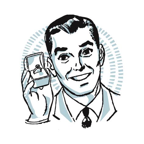 473x473 Man With Ring In Jewelry Box Print