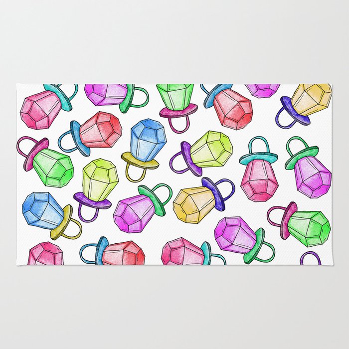 700x700 Retro Neon Colorful Ring Candy Pop Rug