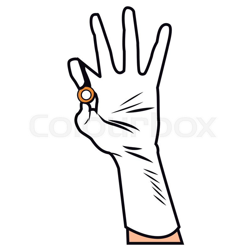 800x800 Bride Hand With Wedding Ring Pop Art Stock Vector Colourbox