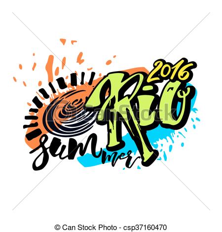 450x470 Rio De Janeiro Brazil Summer Hand Lettering Ink Drawn