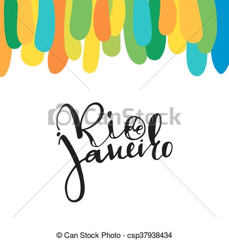 450x470 Rio De Janeiro Inscription, Background Colors Of The Vectors