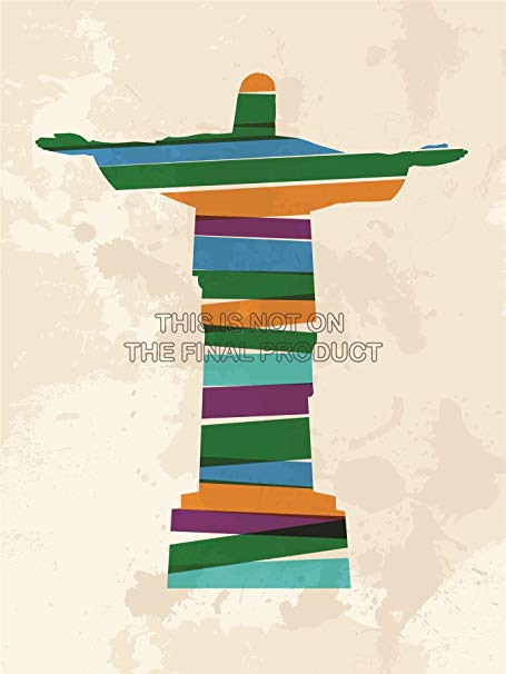 455x606 Painting Drawing Christ Statue Rio Colour Strips Style Art Print