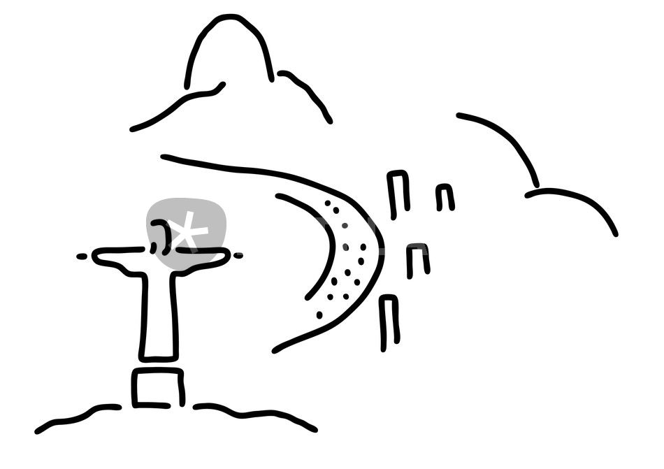950x671 rio janeiro christus zuckerhut strand graphicillustration art