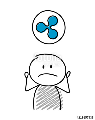 395x500 Hand Drawn Ripple Icon With Sad Stickman Vector Stock Image