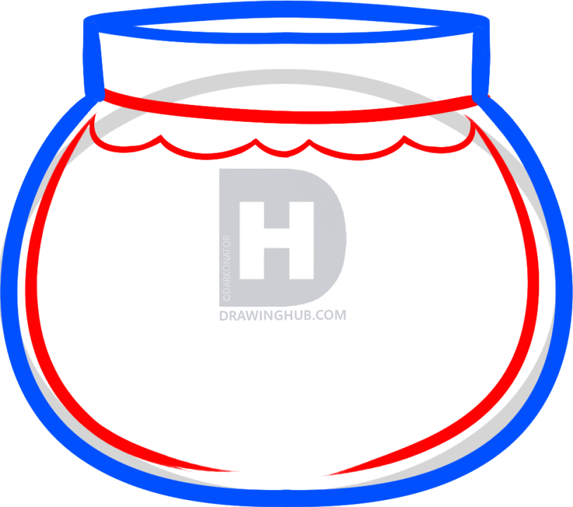 814x720 How To Draw A Fish Tank, Step