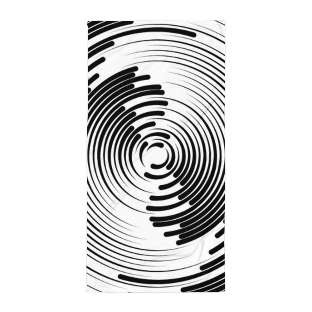1000x1000 sublimated towel abstract radiating, radial circles, ripple