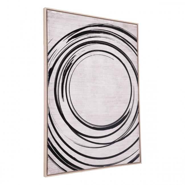 650x650 Black Cream Ripple Wall Art On Canvas