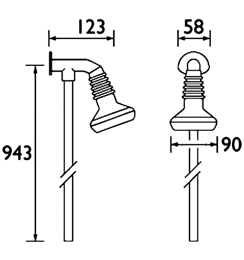 845x900 bristan fixed shower head with rigid riser