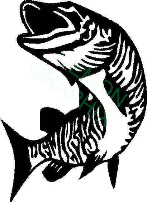 472x648 muskie vinyl decalsticker fish fishing boat river lake hook