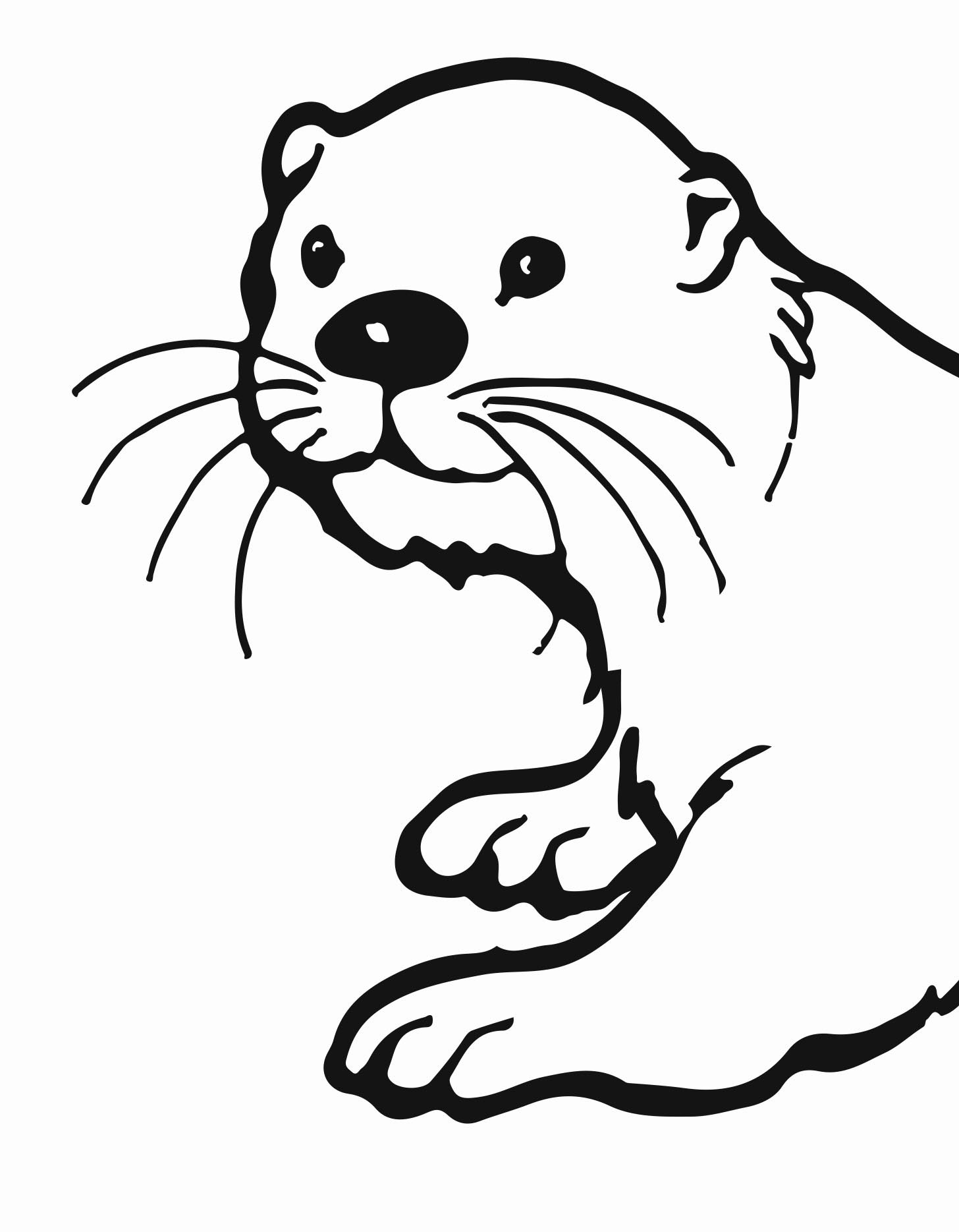 1456x1869 River Otter Clipart