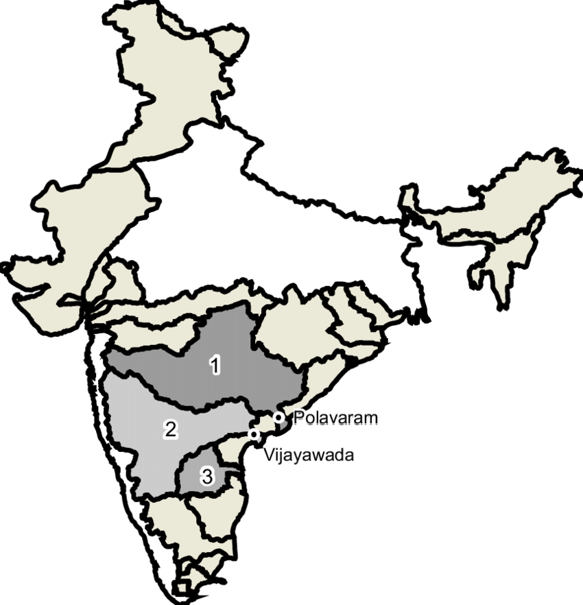 850x882 A Schematic Map Of India, Showing The Boundaries Of The Major