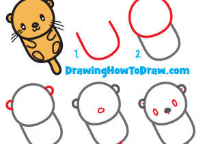 300x210 Otter Cartoon Drawing How To Draw A Cute Kawaii Cartoon Otter
