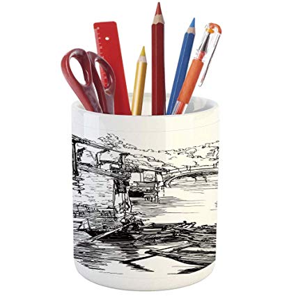 425x425 Pencil Pen Holder, Ancient China Decorations, Printed