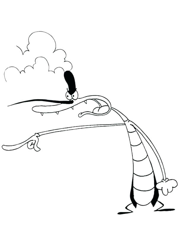 600x811 oggy and the cockroaches coloring portrait of joey and toothpaste