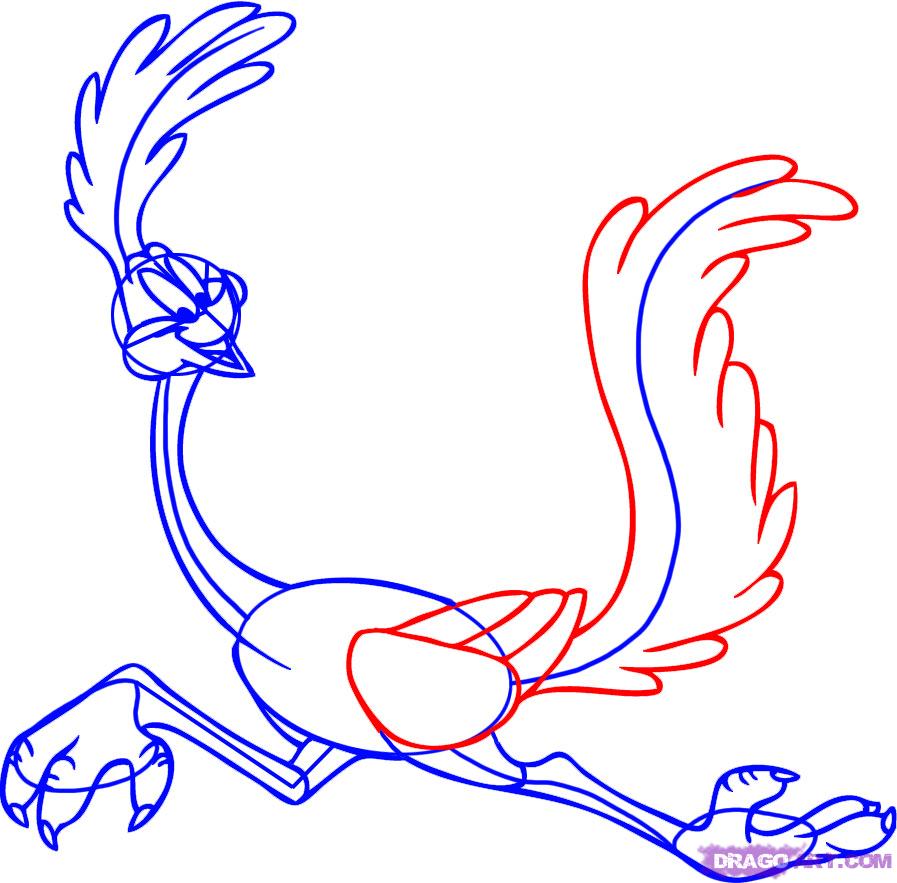 897x883 How To Draw Road Runner, Step