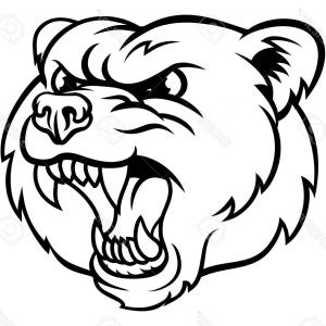 300x300 Photostock Vector Cartoon Bear Grizzly Angry Sports Mascot