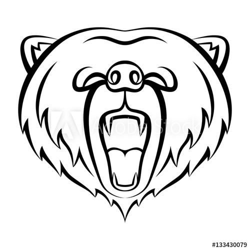 500x500 Roaring Bear Icon Isolated On A White Background Bear Logo