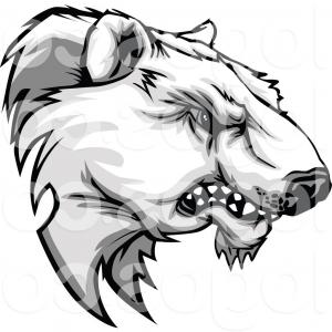 300x300 Royalty Free Clip Art Vector Logo Of A Growling Polar Bear