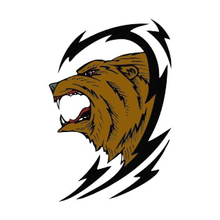 310x310 Brown Bear Roaring Drawing More Animals Decals, Decal Sticker