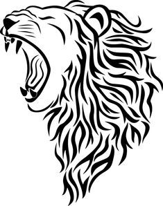 Roaring Lion Head Drawing