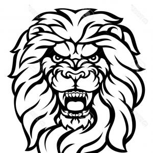300x300 Photostock Vector Roaring Lion Head Illustration Soidergi