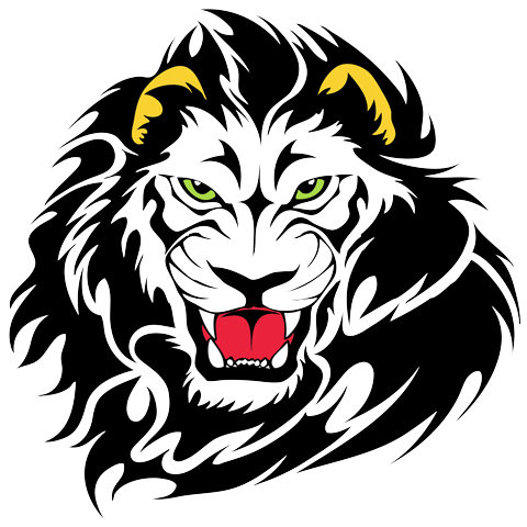 480x480 Roaring Lion Black And White Clipart