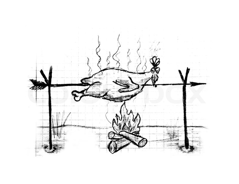 800x616 Roast Chicken, Illustration Stock Image Colourbox