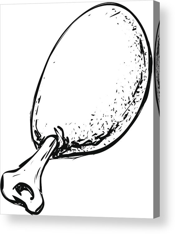 561x750 Roasted Chicken Leg Doodle Acrylic Print