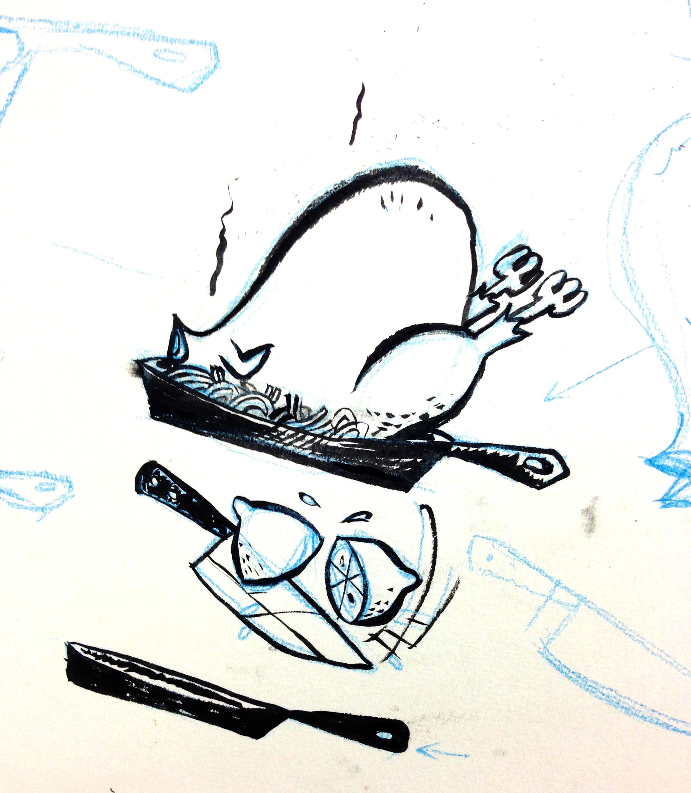 2328x2673 Sketch Ideas For How To Roast A Chicken Ink Doodles Dibujos