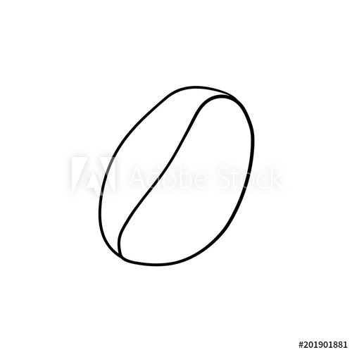 500x500 Coffee Bean Hand Drawn Outline Doodle Icon Vector Sketch