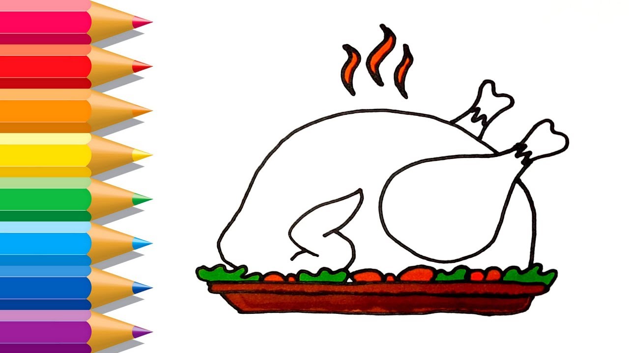 1280x720 how to draw roast turkey dinner roast turkey painting pages