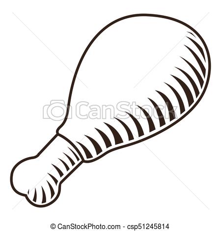 450x470 Isolated Roasted Chicken Sketch Isolated Sketch Of A Roasted