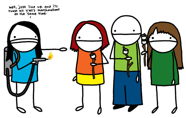 750x476 Roasting Marshmallows Drawing