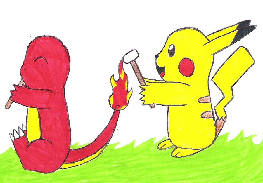 900x627 Roasting Marshmallows Drawing