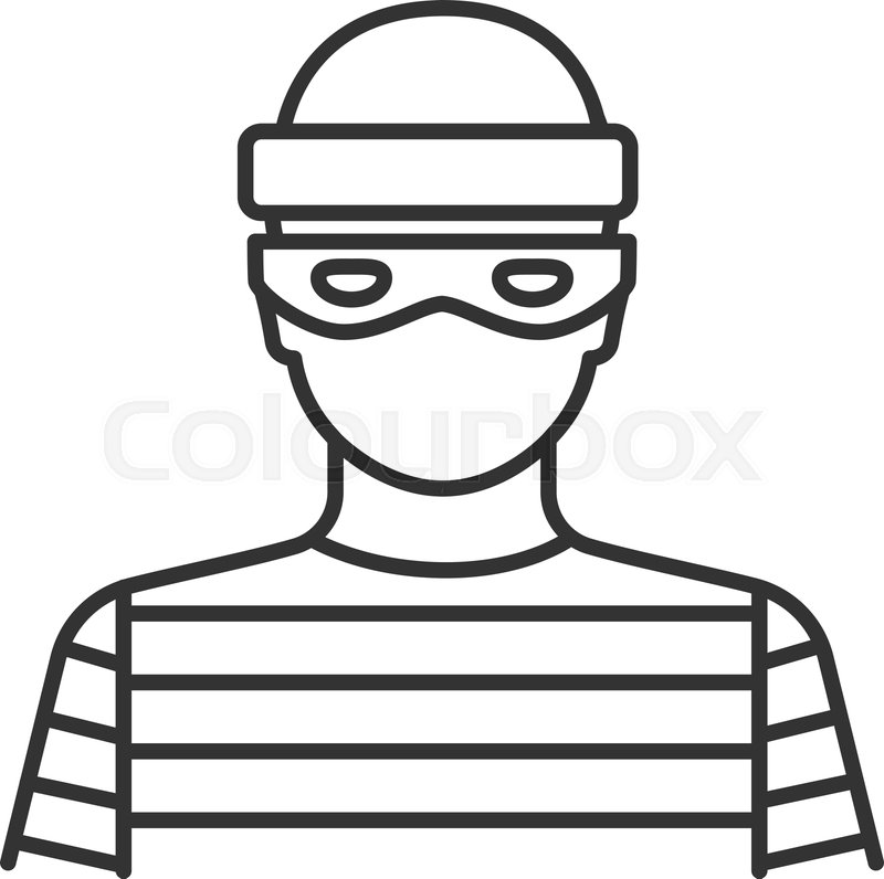 800x796 Robber Linear Icon Thief Thin Line Stock Vector Colourbox