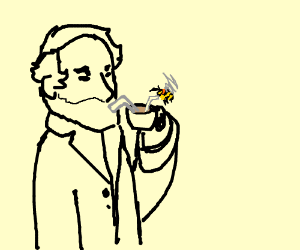 300x250 Robert E Lee Drinking Tea With A Bee