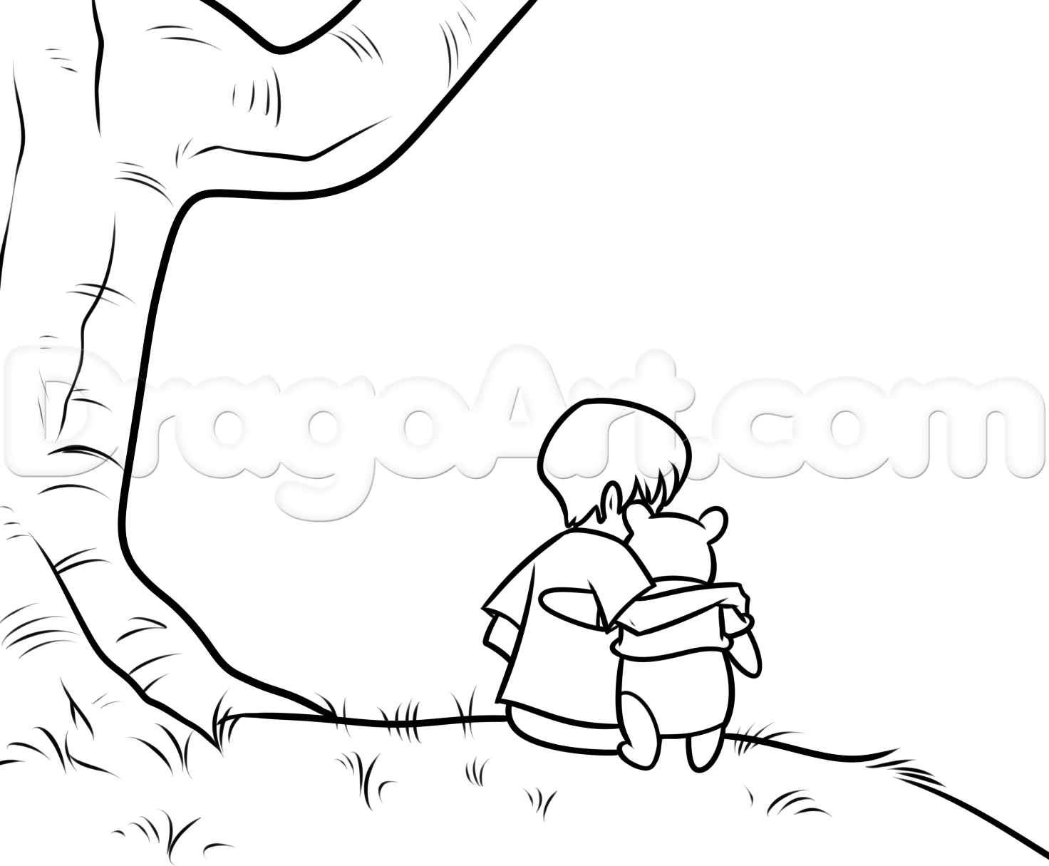 1472x1215 Step How To Draw Christopher Robin And Winnie The Pooh