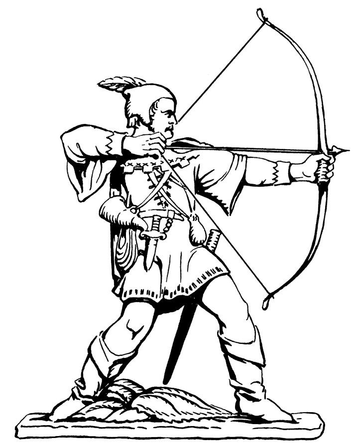 713x900 Line Drawing Of The Robin Hood Statue Nottingham City Council