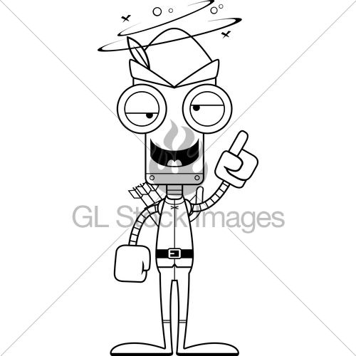 500x500 Cartoon Drunk Robin Hood Robot Gl Stock Images