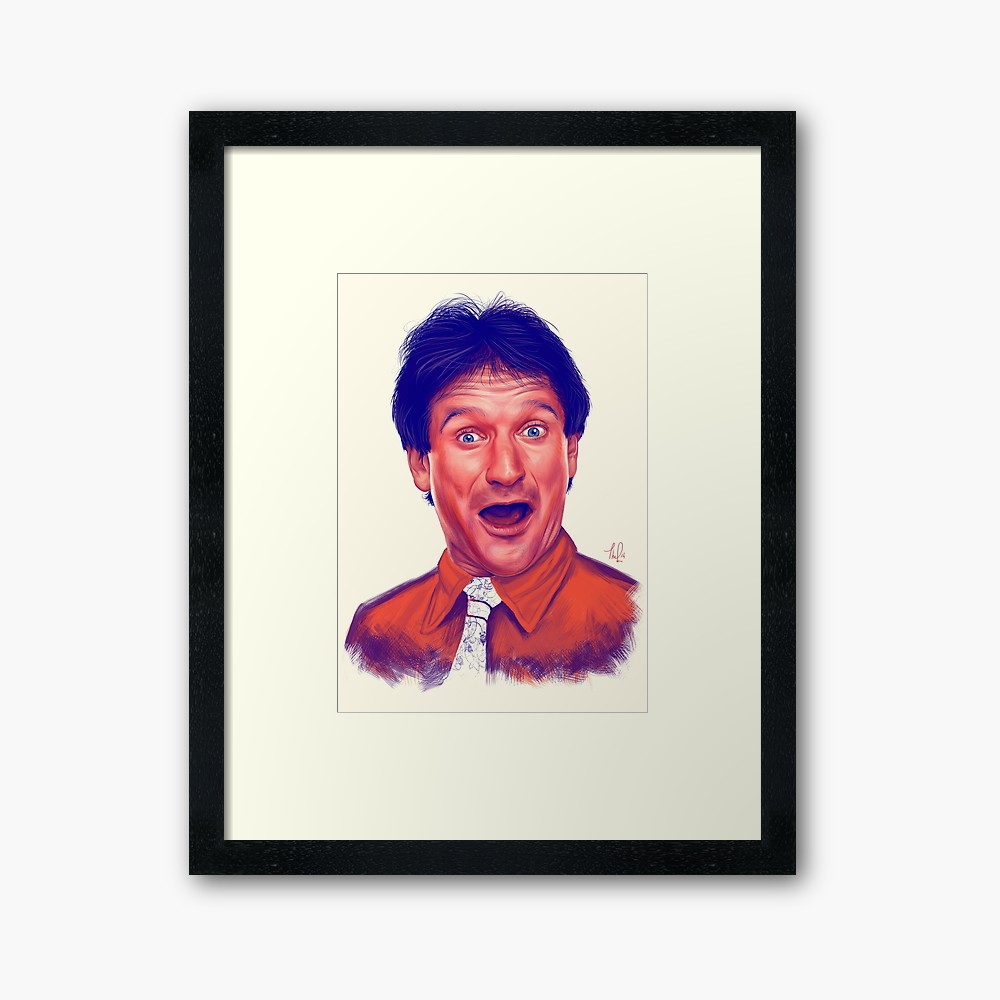 1000x1000 Young Robin Williams Framed Print