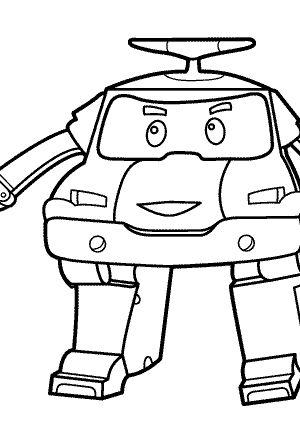 300x421 Robocar Poli Coloring Pages For Kids, Printable Free