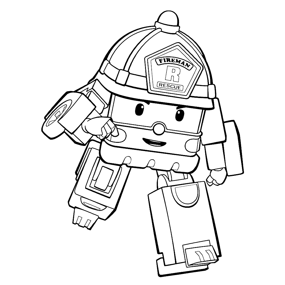 1000x1000 Robocar Poli Coloring Pages Books