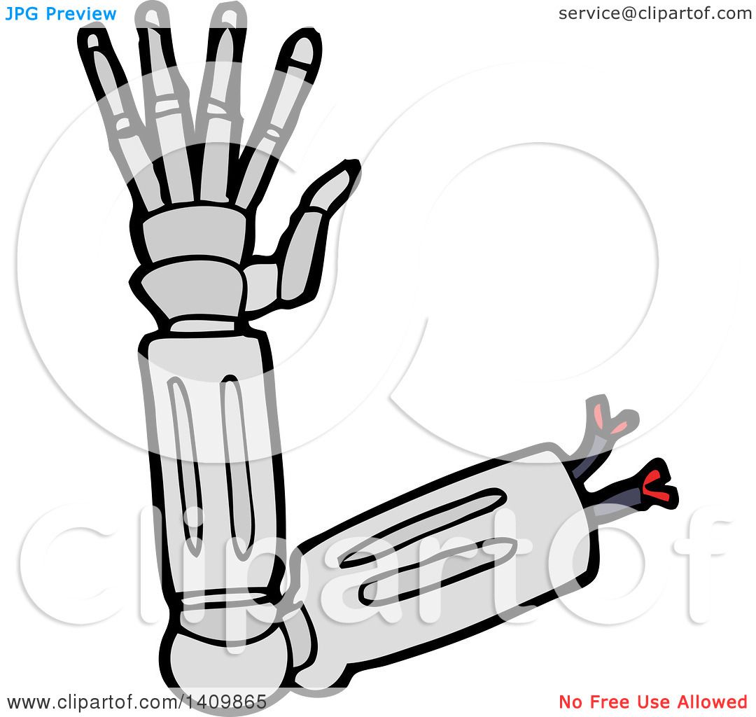 1080x1024 Clipart Of A Cartoon Robot Arm