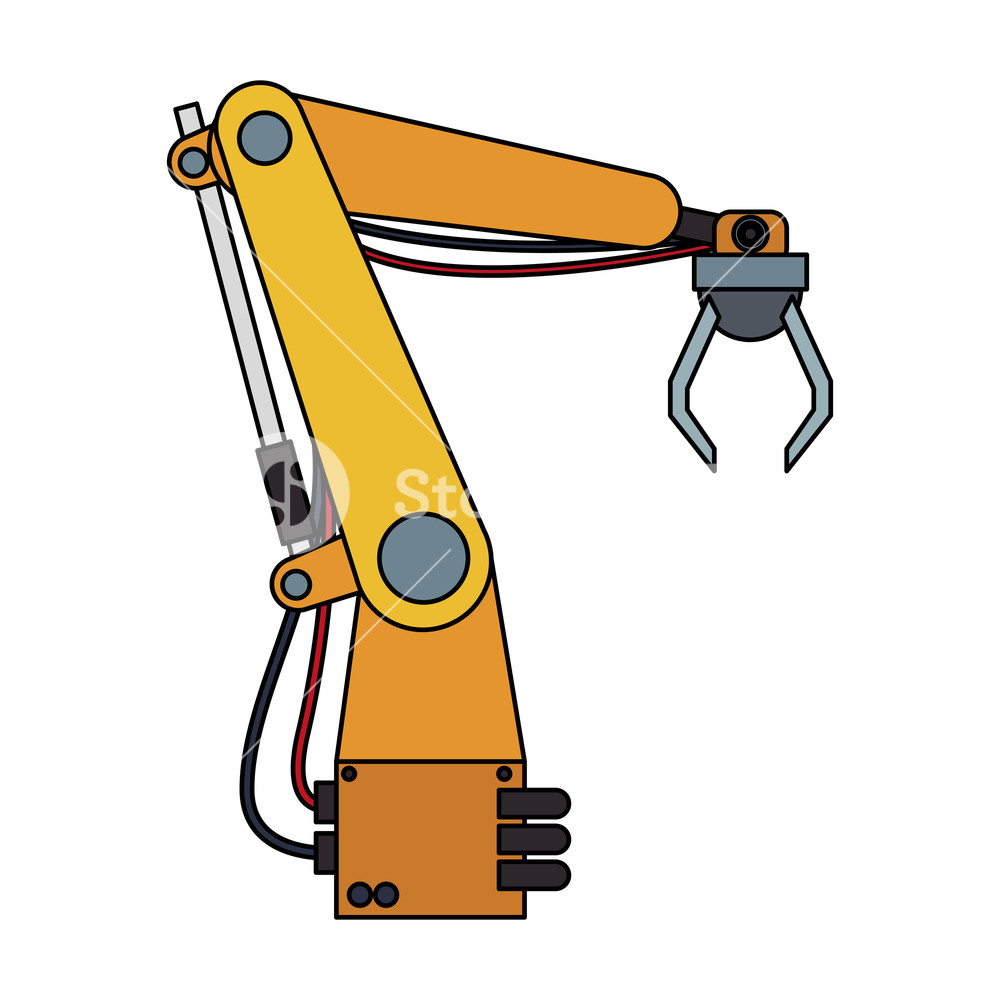 1000x1000 Factory Robot Arm Vector Illustration Graphic Design Royalty Free