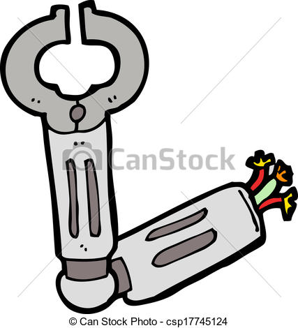 427x470 Cartoon Robot Arm Vector Illustration