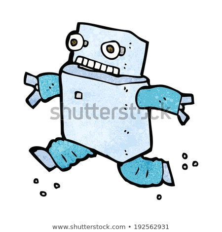 450x470 Drawing Cartoon Robots Cartoon Running Robot Stock Illustration