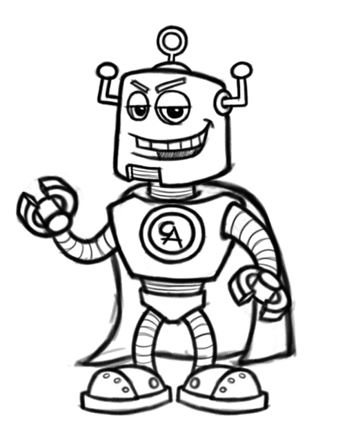 500x640 Robot Cartoon Character Mascot Design
