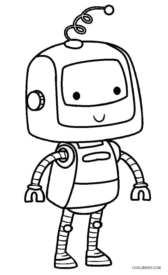 579x950 Coloring Pages Draw Robots Cartoon Robot Coloring